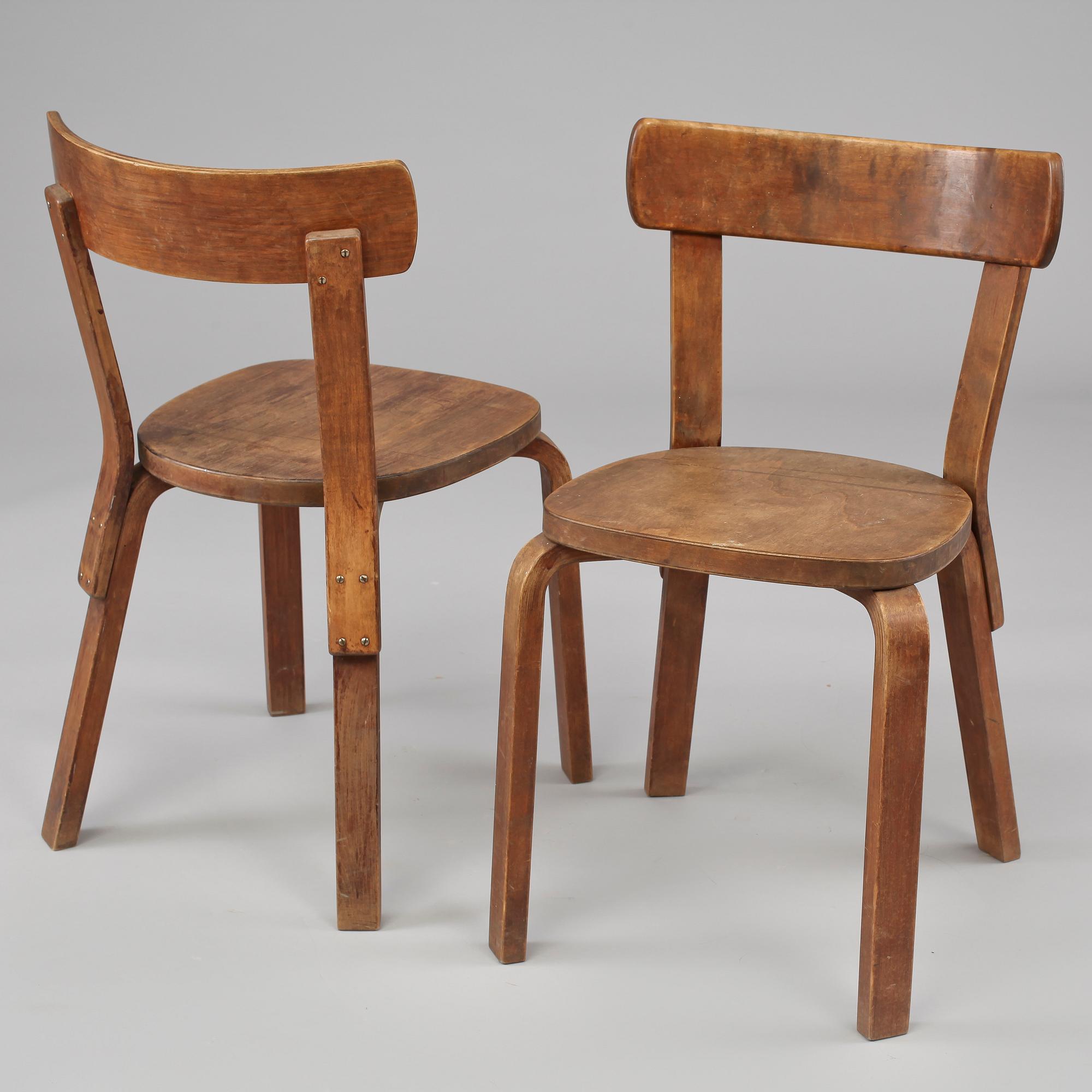 STOLAR, 6 st, modell "69", Alvar Aalto, 1930-tal.