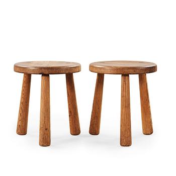 542. A pair of Axel Einar Hjorth 'Utö' pine stools, Nordiska Kompaniet, 1930's.