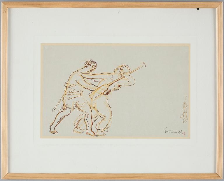 ISAAC GRÜNEWALD, tusch, sign.