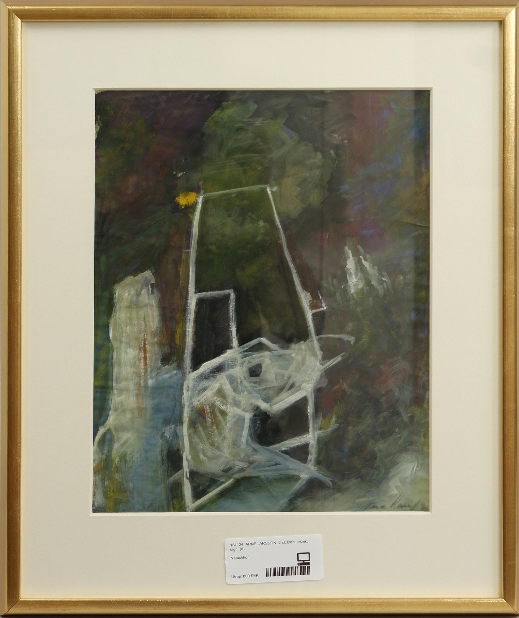 ARNE LARSSON, blandteknik, 2 st, sign.