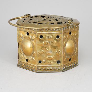 GLÖDBEHÅLLARE / FOTVÄRMARE, Barock, troligen Nederländerna, 1700-tal.