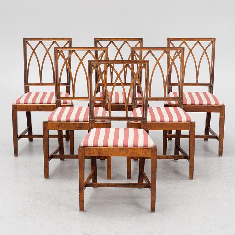 Six 'Swedish Grace' Chairs, first half of the 20th Century.