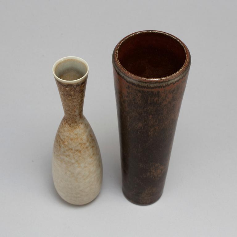 CARL-HARRY STÅLHANE, 2 unique stoneware vases, Rörstrand.