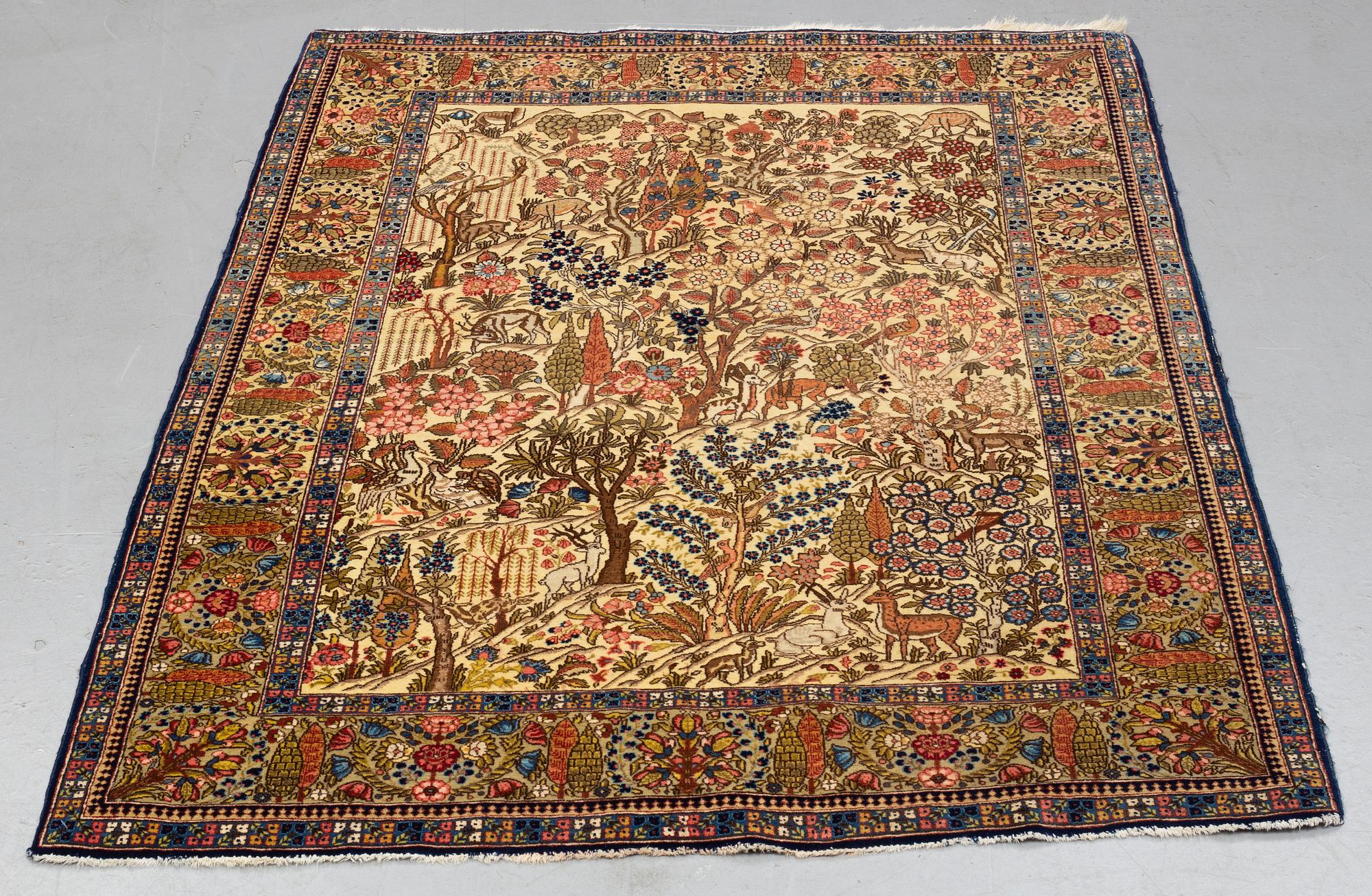 Matto, semi-antique Kashan, probably, ca 192 x 134 cm.