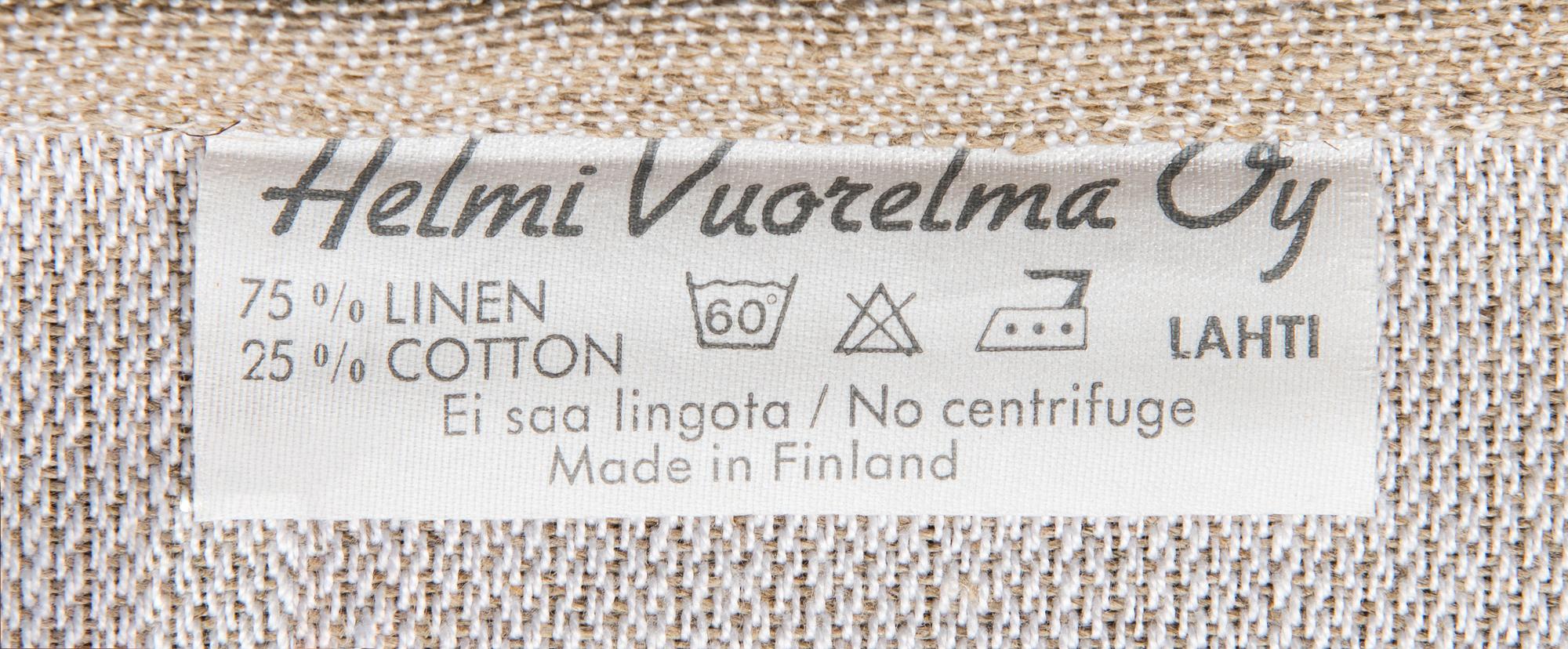 PÖYTÄLIINA, Helmi Vuorelma Oy.