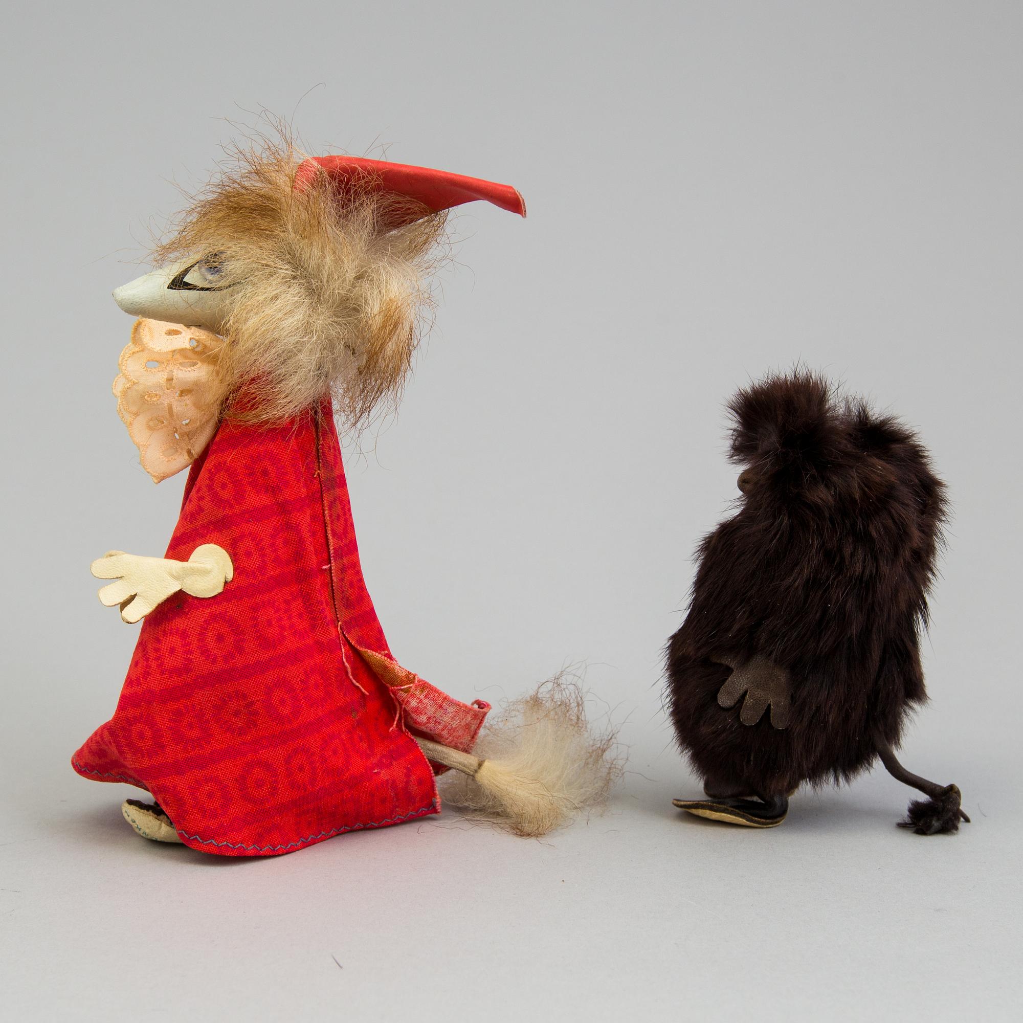 2 Moomin charachters "Stinky" & "Filifjonkan" Atelier Fauni, 1950/60s.