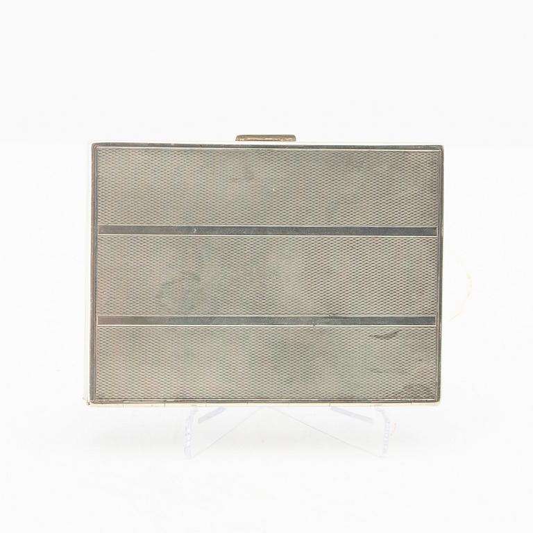 Cigarette case silver with Swedish import marks 20th century.