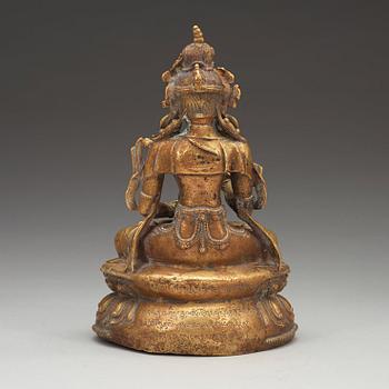 BODHISATTVA, förgylld kopparlegering. Tibet, omkring år 1900.