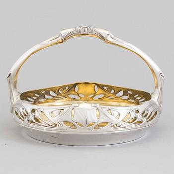 A Swedish Art Nouveau parcel-gilt basket, maker's mark CF Carlman, Stockholm 1906.