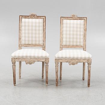 Stolar, ett par, gustavianska, sent 1700-tal.