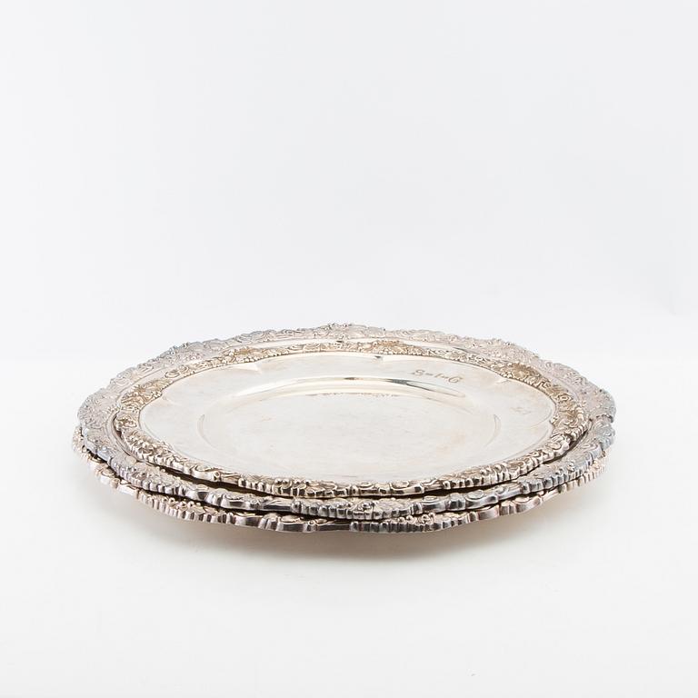 Trays/Serving dishes 3 pcs of nickel silver, first half of the 20th century.