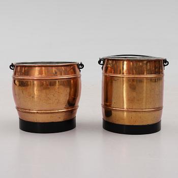 HINKAR, 2 st, koppar, 1800-/1900-tal.