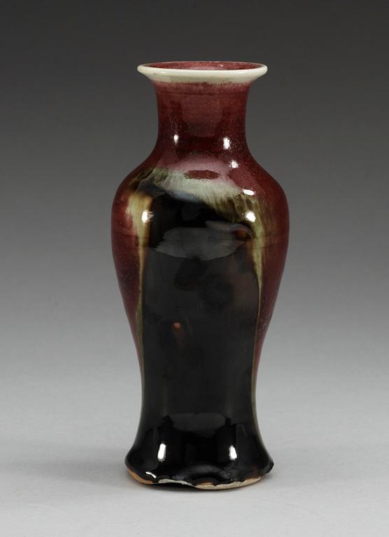 A 'sang de boef' glazed vase, Qing dynasty, presumably Qianlong (1736-95).
