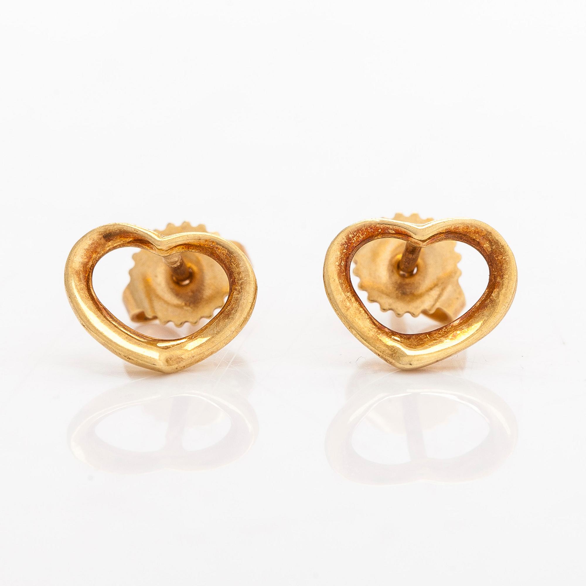 Tiffany & Co, Elsa Peretti, korvakorut, "Open Heart", 18K kultaa.