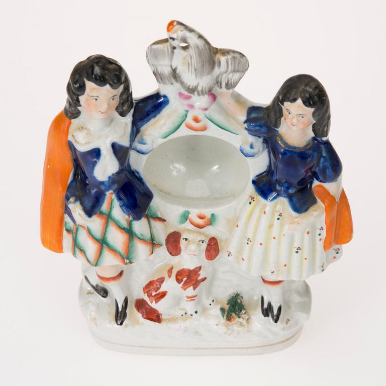 KLOCKSTÄLL, porslin, Staffordshire 1800-tal.