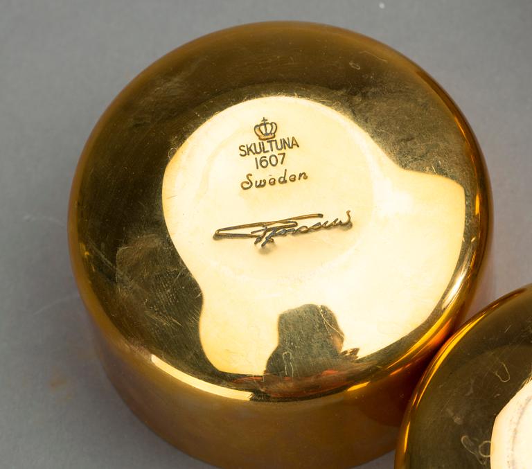 PUNSCHMUGGAR, 12 st, mässing, Pierre Forsell, Skultuna.