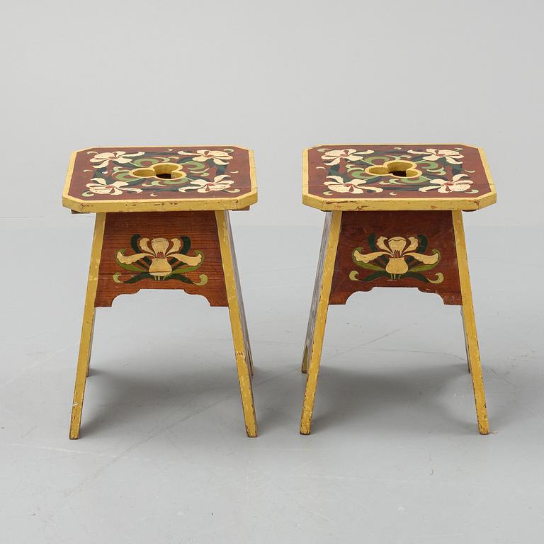 A pair of early 20th century stools.