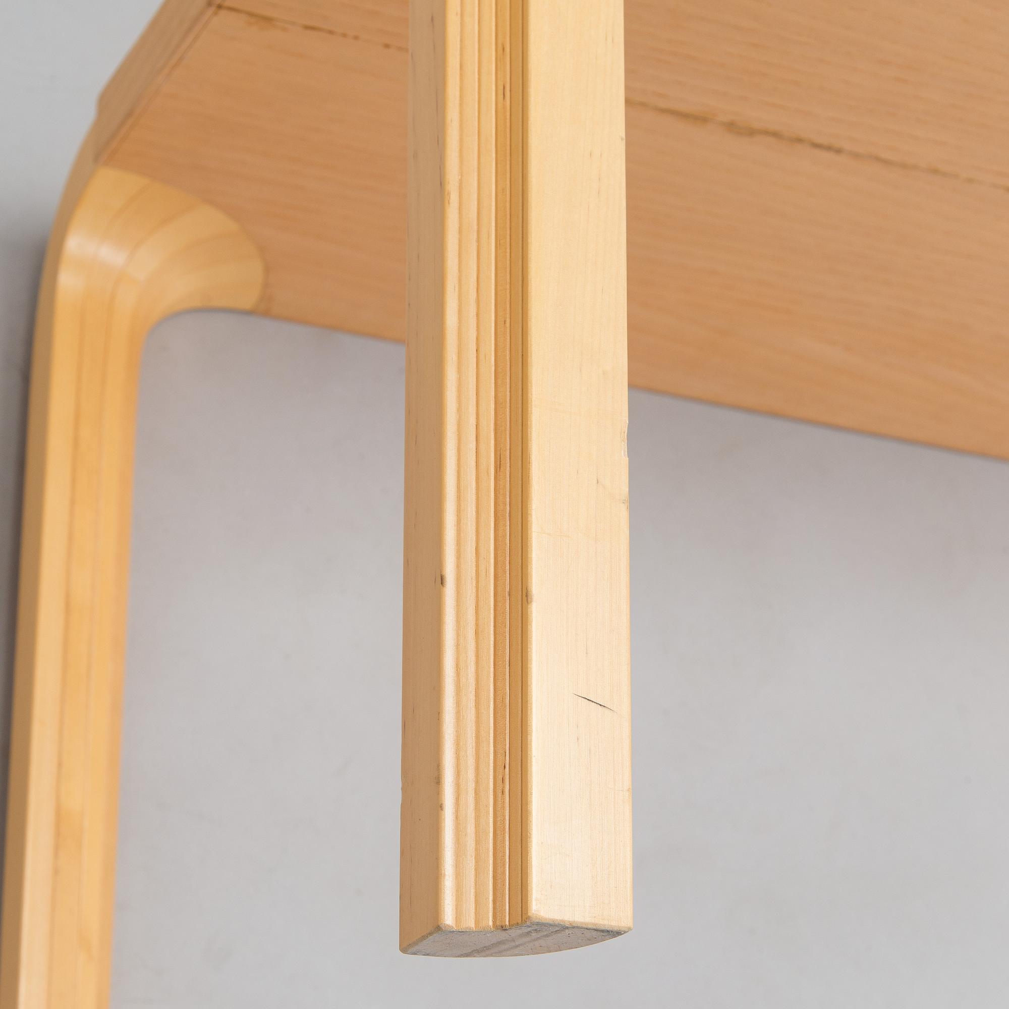 Alvar Aalto, a 1960s coffee table model MX800B, altered, for Artek.