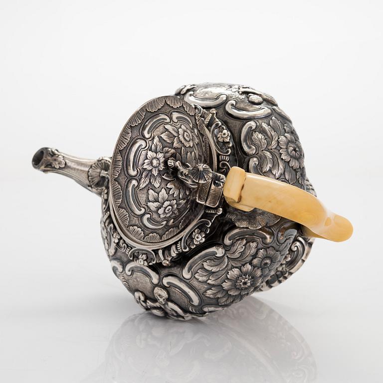 Joseph Angell, te- och kaffeservis, sterlingsilver, 7 delar, London 1817-1823.