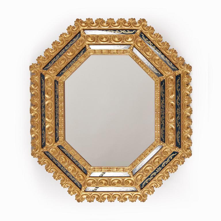 SPEGEL, barockstil. troligen Italien, omkring 1800.