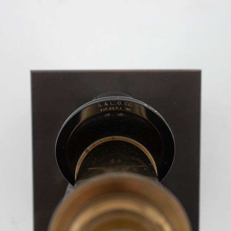 A microscope with accessories, Bausch & Lomb Optical Co. Rochester N.Y, early 20th Century.