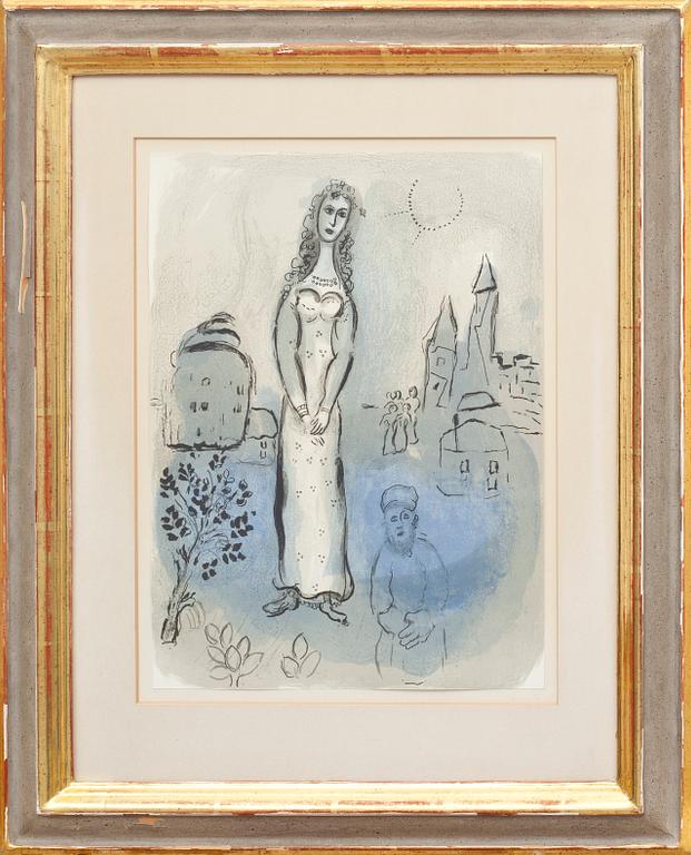 MARC CHAGALL, två färglitografier ur boken "Dessins pour la Bible".