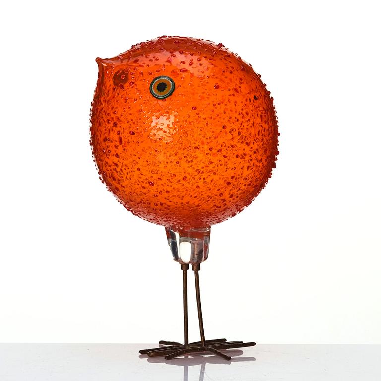 Alessandro Pianon, a 'Pulcino' glass sculpture of a bird, Vistosi, Murano Italien 1960-tal.