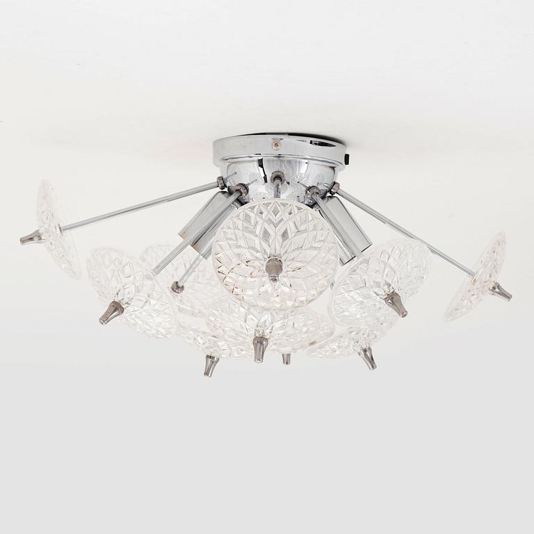 A Val St Lambert ceiling light, Belgium, second haöf of the 20th Century.