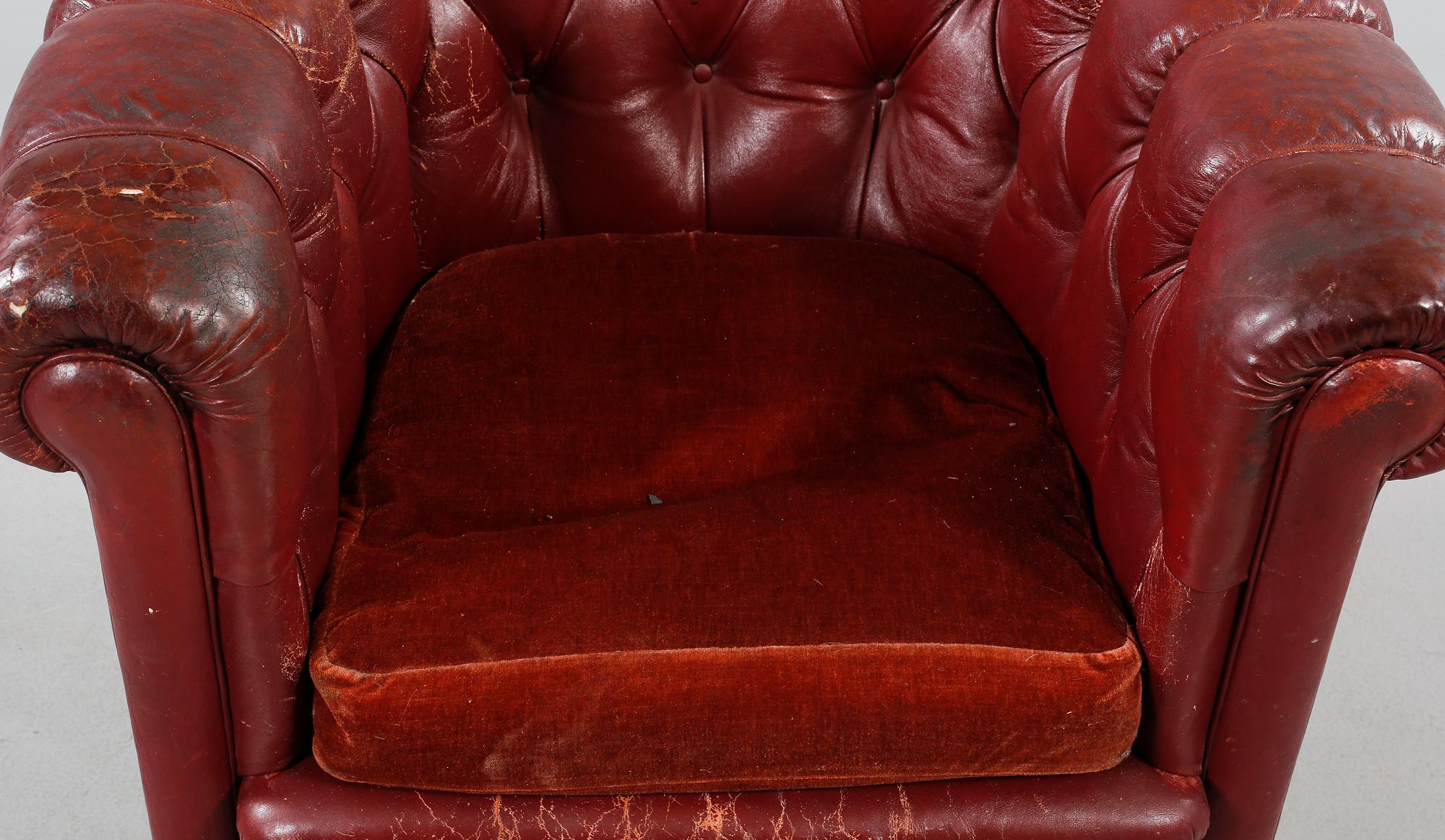 CLUBFÅTÖLJ, tidigt 1900-tal.