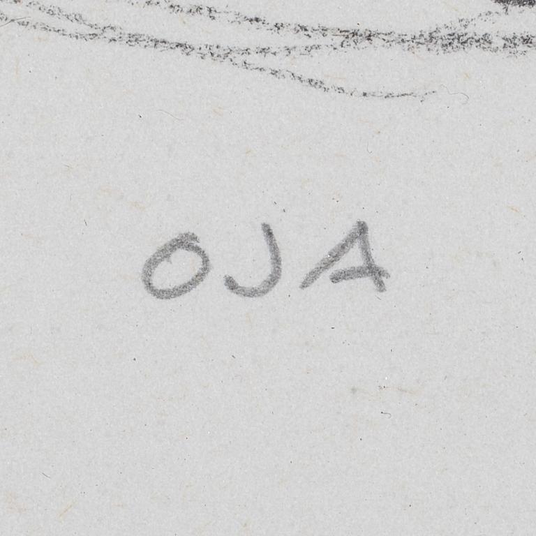 ONNI OJA, lyijykynäpiirustus, signeerattu.
