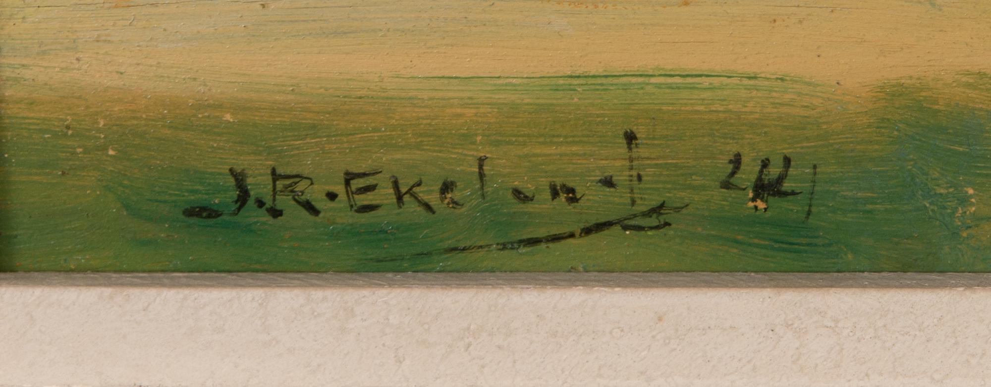 John Rafael Ekelund, öljy levylle, signeerattu ja päivätty -44.