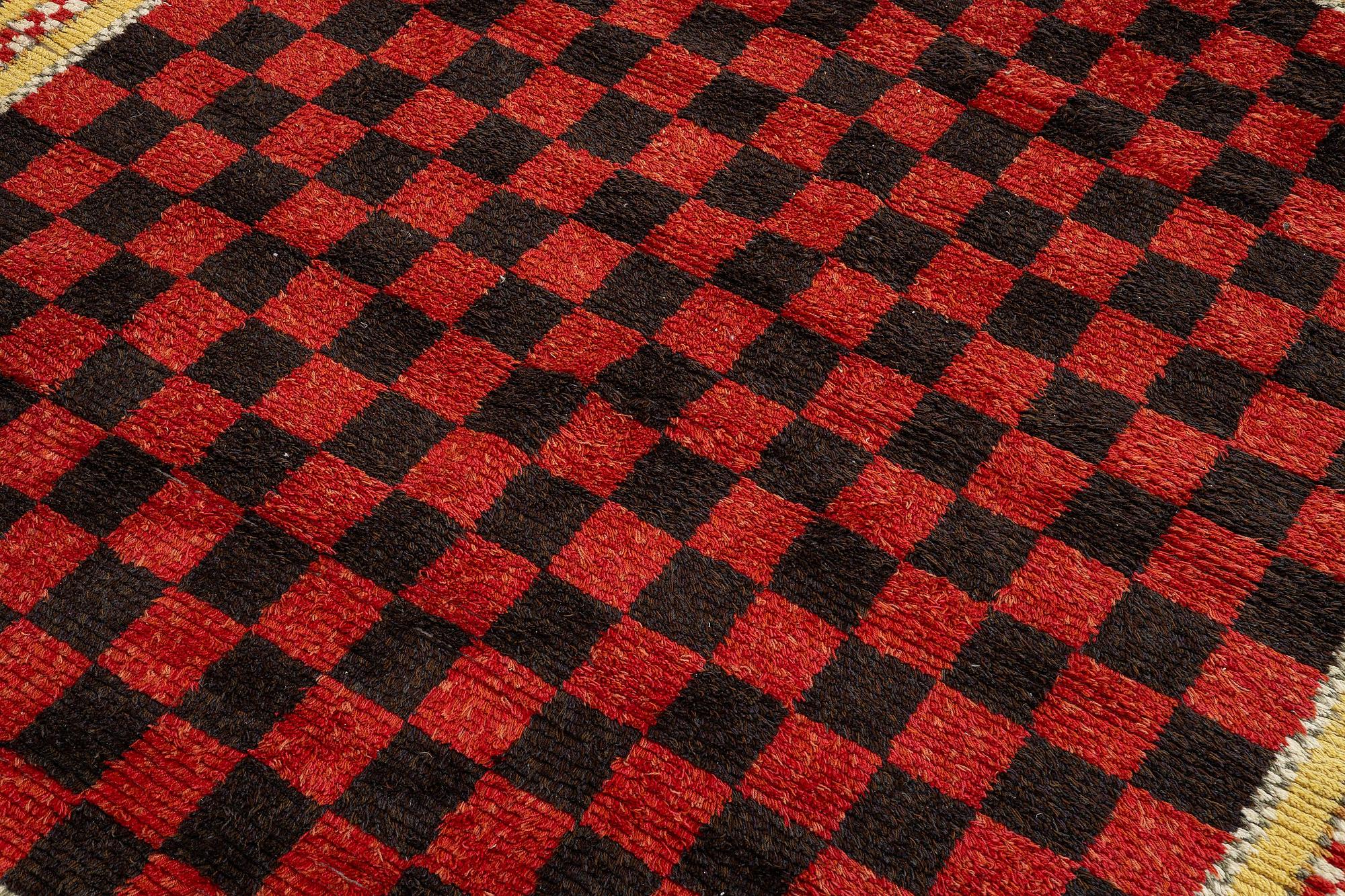 A knotted pile carpet, c. 269 x 244 cm, Norrbottens Läns Hemslöjd.