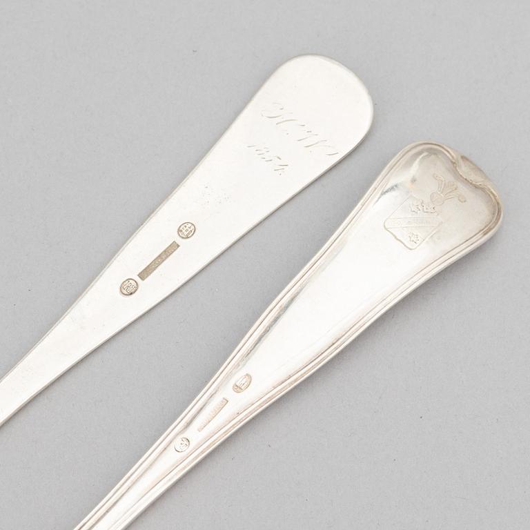 A Silver Cutlery, incl Jens Christian Thorning, Copenhagen 1864. (38 pieces).