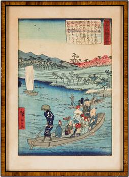 TRÄSNITT, 3 st, Japan, 1800/1900-tal.