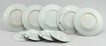 TALLRIKAR, 9 st (5 + 1 + 3 st), porslin, Kina.