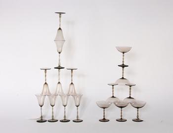 GLASSERVISDELAR, 16 delar, Simon Gate, Sandvik.