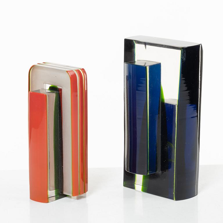 Skulpturer, 4 st, glas.