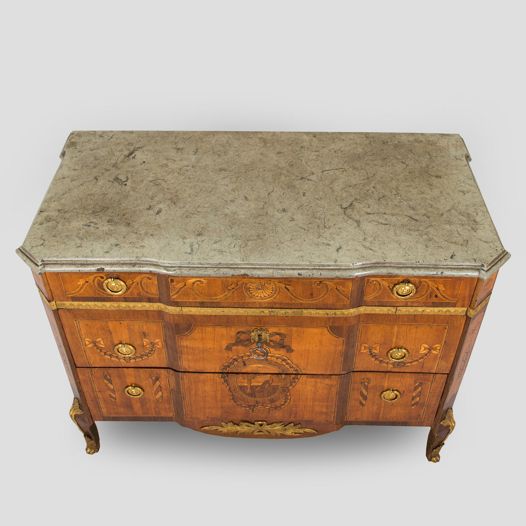 A Gustavian late 18th century commode attributed to J. Hultsten.