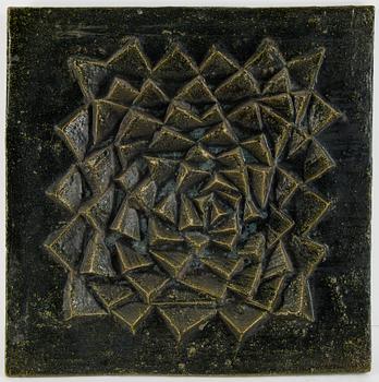 A stoneware wall relief by Stig Lindberg, not signed.