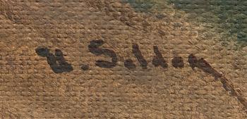 UUNO SOLDAN, öljy kankaalle, signeerattu.