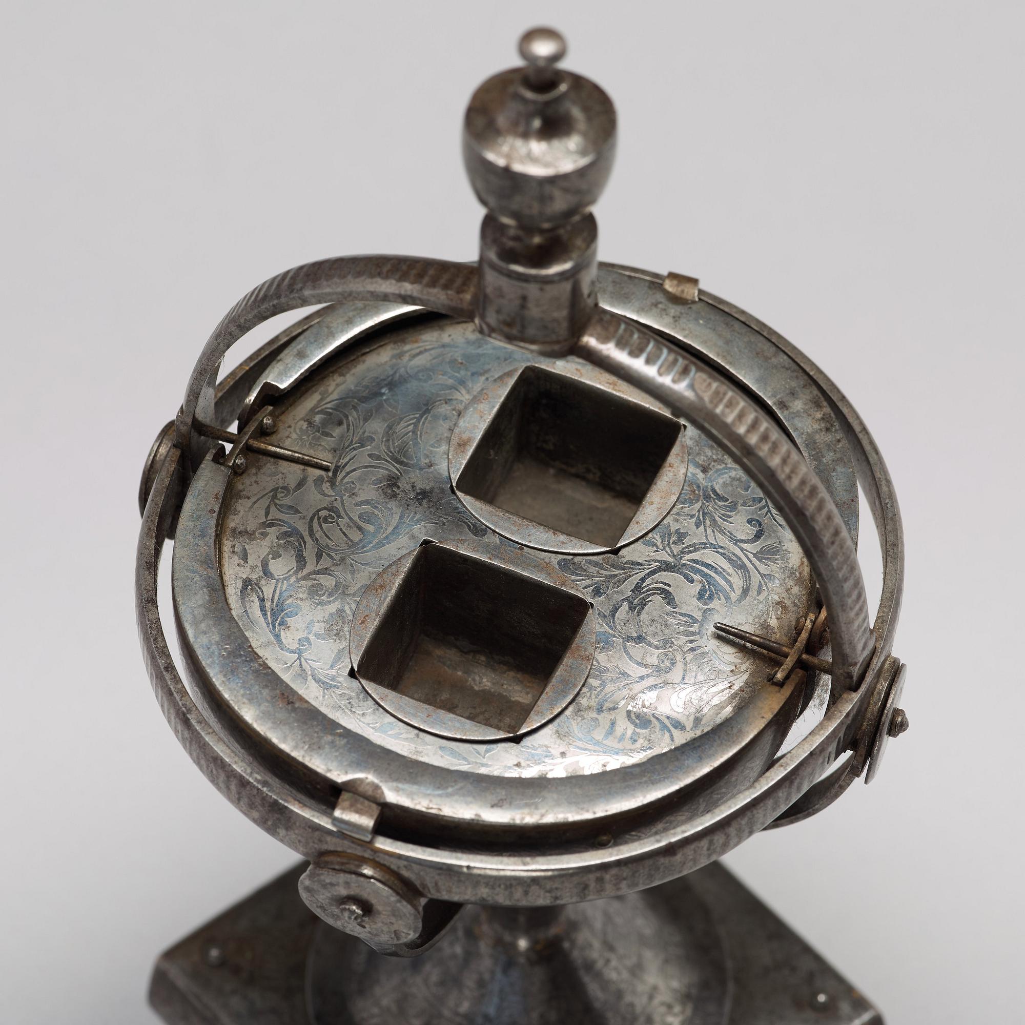 A Steel Globular Inkstand, Tula, 19th century.
