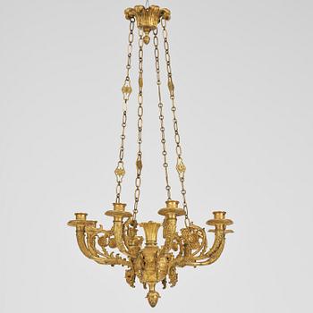 Ampel. för åtta ljus, Frankrike, 1800-talets första hälft, Empire.