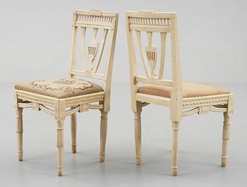 STOLAR, 5 st, gustaviansk stil, 1800-tal.