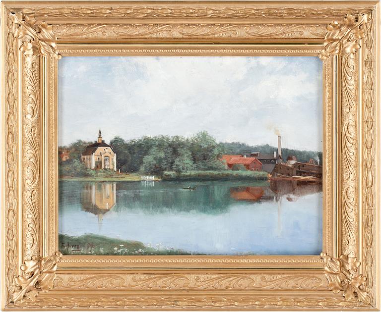 EMIL ÅBERG, olja på pannå, sign och dat -84.