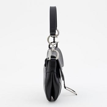 CHRISTIAN DIOR, a black leather shoulder bag, "Saddle bag".