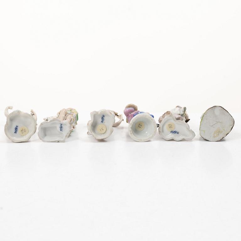 A group of six German porcelain figures, 20th century.