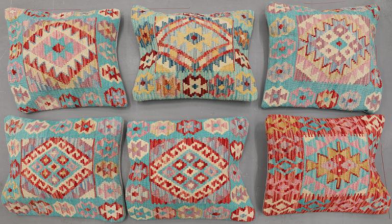 Six kilim cushions, Ca 50 x 50 cm.