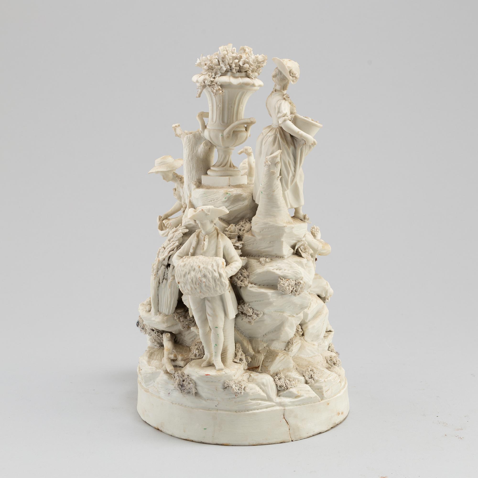 A porcelain figurine group circa 1900.