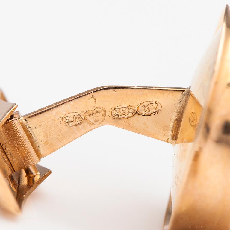 A pair of 14K gold cufflinks with spectrolites. Einari Ailio, Jyväskylä 1975.