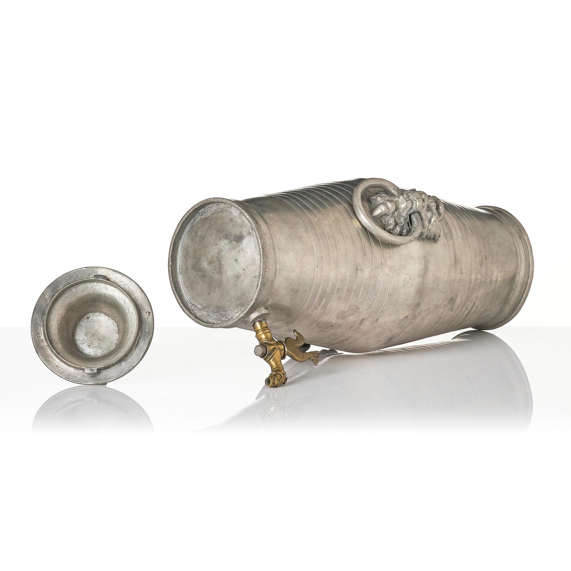 A pewter water-cistern attributed to I. Buhrman (master in Stockholm 1773-98/1812).